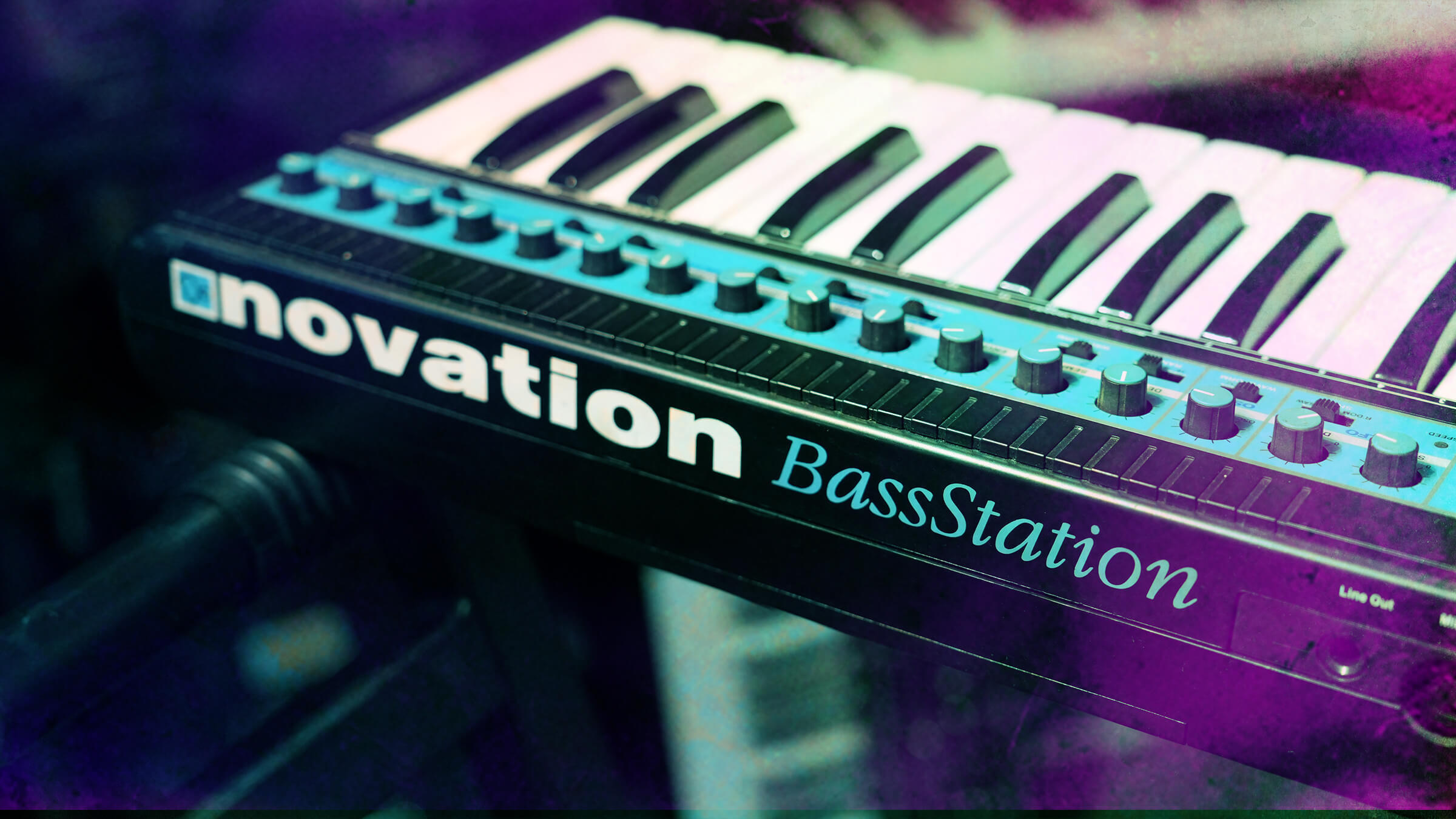 Closeup of Novation Bass Station Synthesiser