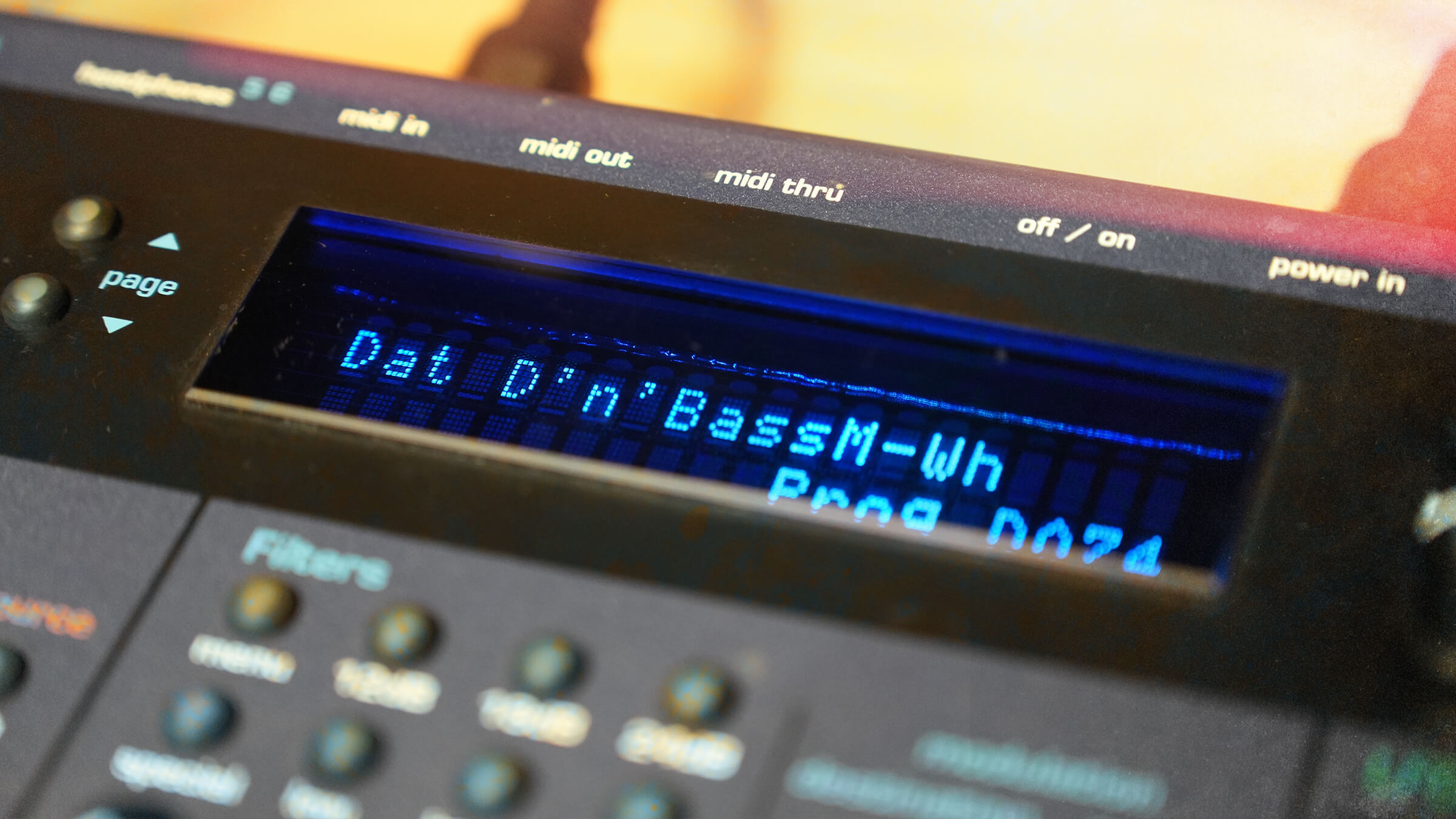 Closeup of Novation Nova Synthesiser