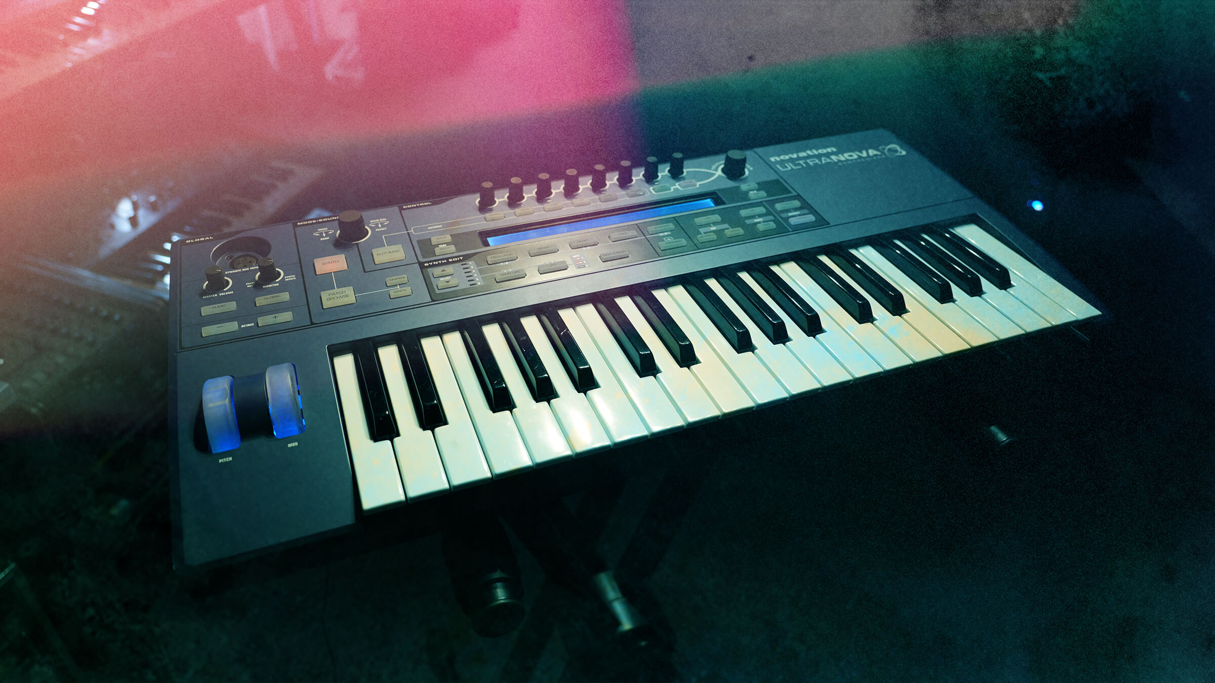 Closeup of Novation Ultra Nova Synthesiser